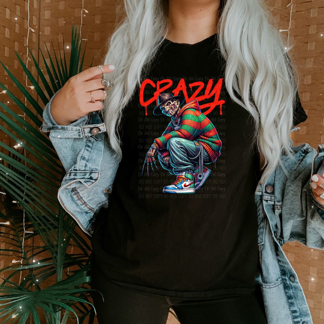 Gangsta CRAZY freddy t shirt/sweater, Freddy halloween t shirt, swoosh wearing freddy