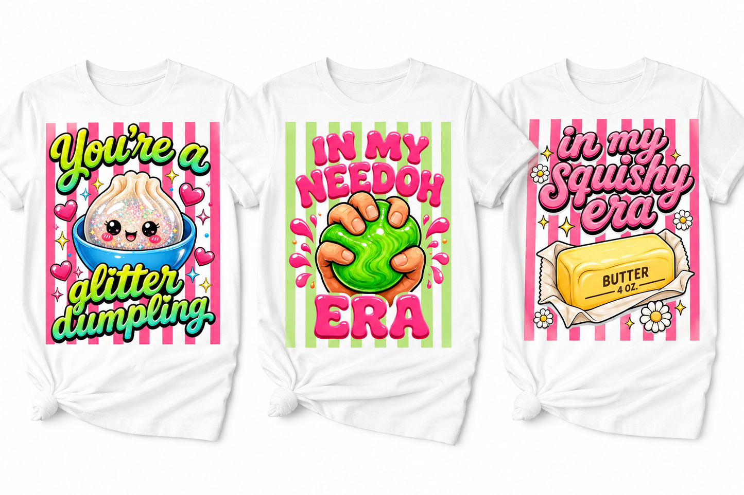 Needoh, dumpling Squishy themed t shirts