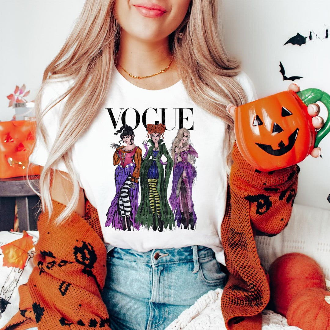 3 witches fashion magazine halloween t shirt, halloween sweater