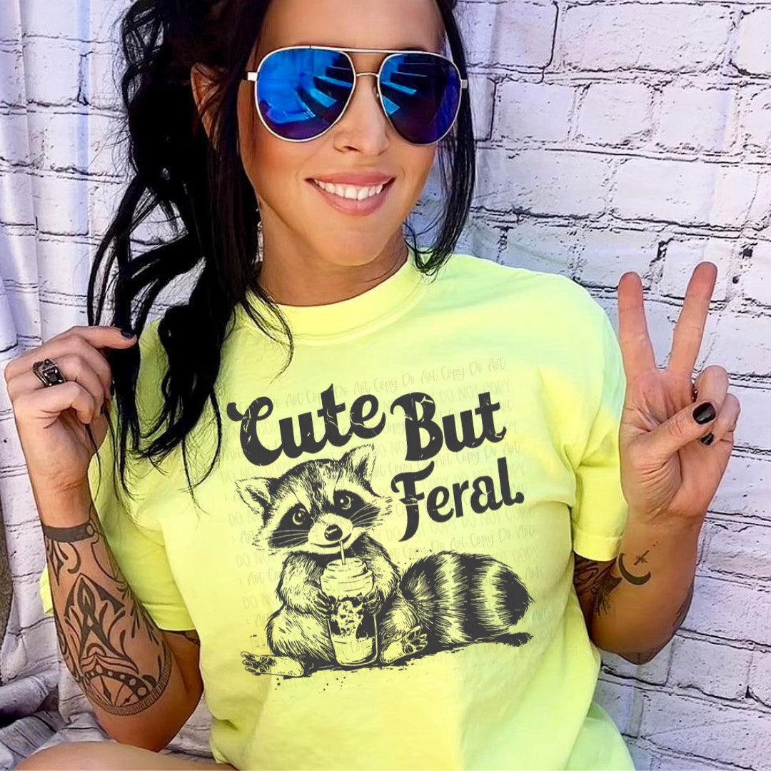 Cute but feral t shirt, raccoon cute t shirt, cute raccoon