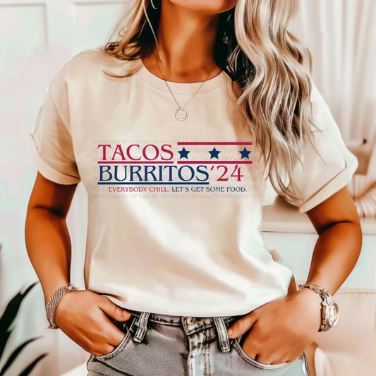 Tacos and Burritos for president t shirt, funny campaign t shirt