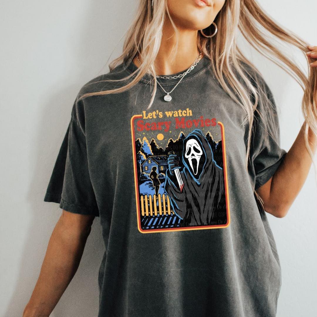 Lets watch scary movies scream t shirt, scream t shirt