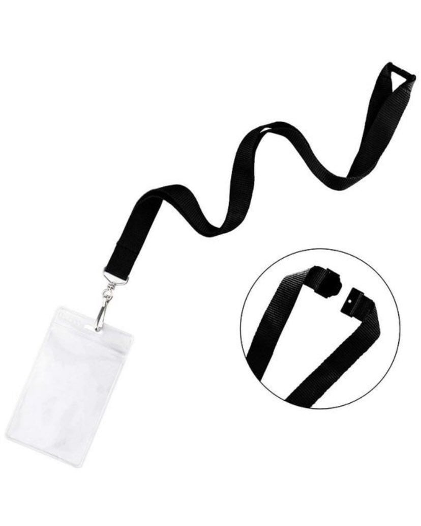 Bad bunny lanyard with key ring clip free ID holder black and white decals