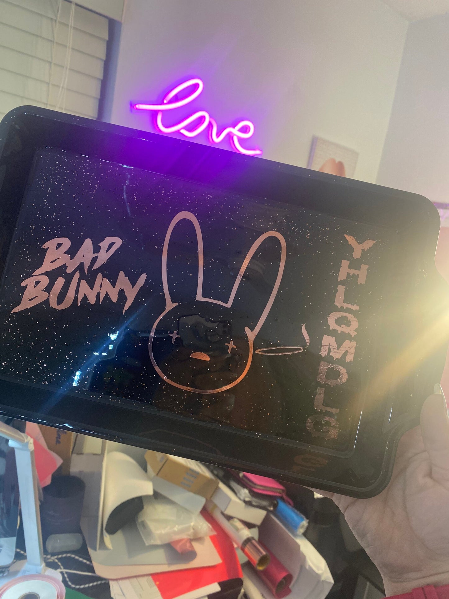 Bad bunny rolling tray set 4 pc