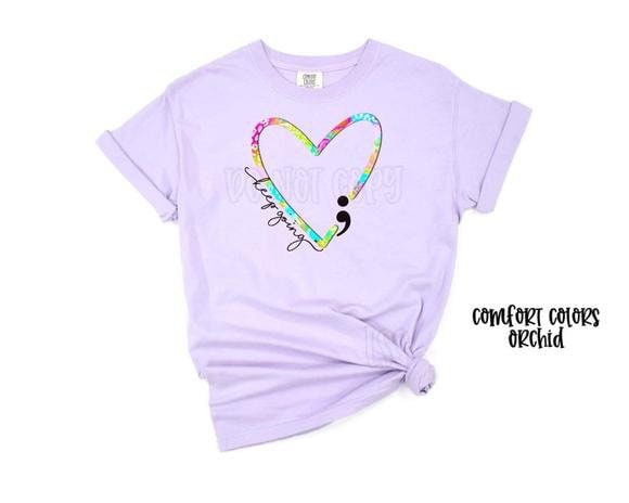 Keep going color heart t shirt