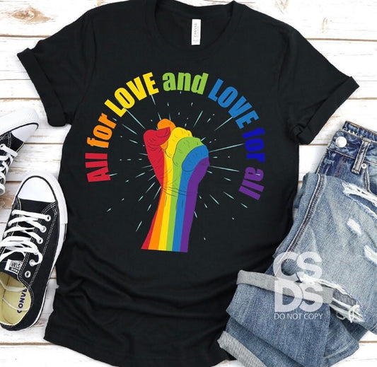 All for love pride shirts